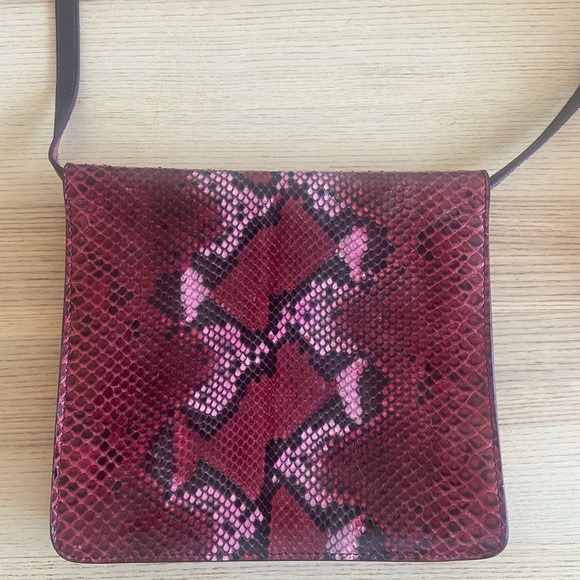 Sophie Hulme python skin leather handbag, crossbody with two pockets - Picture 6 of 6